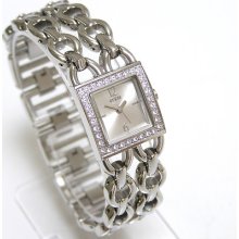 Guess Crystals Silver Face & Bracelet Ladies Steel Watch