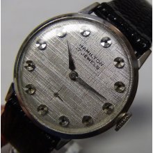 Hamilton Men's Silver Swiss Made 17Jwl Textured Dial Watch w/ Strap