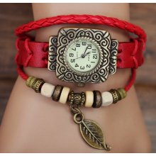 Hand-woven highend suede brecelet watch, leather retro watch,unisex charm bracelet watch DA016