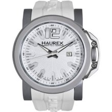 Haurex Italy San Marco White Dial White Rubber Mens Watch 1D370UWS