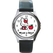 Hello Kitty 1 Unisex Silver-Tone Round Metal Watch 23