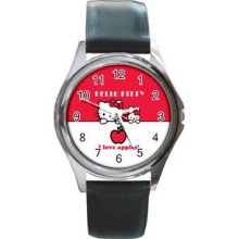 Hello Kitty 1 Unisex Silver-Tone Round Metal Watch 29