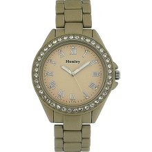 Henley Glamour Diamante Golden Matt Bracelet Strap Ladies Watch H0885.2