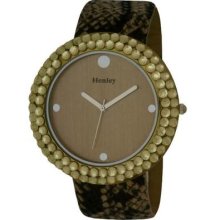 Henley Ladies Round Polished Decorative Cut Watch