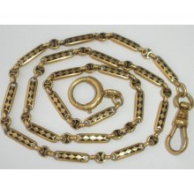 Highly Unusual Antique Art Deco 18K Gold Enameled Pocket Watch Chain o