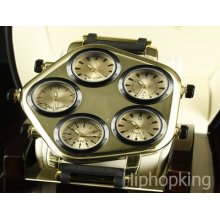 Hip Hop Mens Rapper Style Fashion Wrist Watch With Water Resist Bullet Band Icy