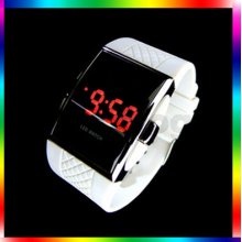 Hot Sale Mens Sport White Watch Fashion Red Led Luxury Date Digital