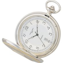 Hunter Case Pocket Watch w White Dial & Date display