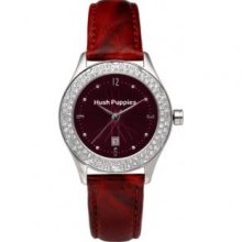 Hush Puppies HP.3099L.2516 Crystal Accent Ladies Watch - Burgundy