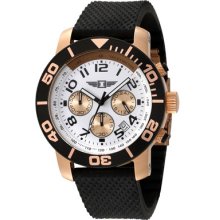 I by Invicta Watches Men's Chronograph Black Rubber 18k Rose Gold Plat