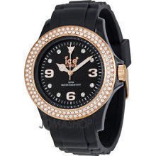 Ice-Watch Sili Stone Black Rose Gold-tone Crystal Unisex Watch STBKUS09