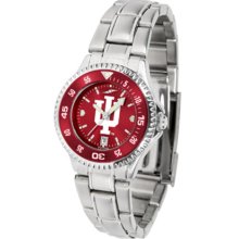 Indiana Hoosiers Competitor AnoChrome Ladies Watch with Steel Band and Colored Bezel