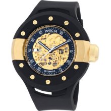 Invicta 0868 Men's S1 Rally Gold Tone Skeleton Dial Rubber Band Automatic Watch