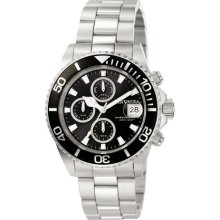 Invicta 1003 Mens Watch Pro Dive Sport Quartz Crono Black Dial Ss Band