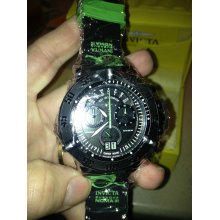 Invicta 10187 Men's Subaqua Noma III Black and Green Silicone Watch NEW!!! $1695