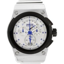 Invicta 11932 Men's Watch Akula Silver Dial Quartz Chrono Black Cs Ss