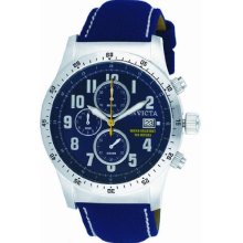 Invicta 1317 Blue Band Blue Dial Chrono Watch