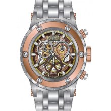 Invicta 13740 Men $4,995 Subaqua Noma Reserve Rose Skelton Dial Silver Ss Watch