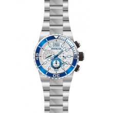 Invicta 80242 Men $795 Pro Diver Silver Dial Quartz Chrono Silver Band Ss Watch