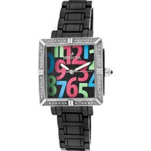 Invicta Ladies Black Ceramic Case and Bracelet Quartz Crystal Accents Black and Multi-Colored Dial 10270