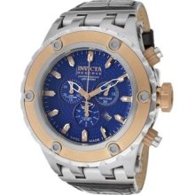 Invicta Men's 10081 Subaqua Reserve Chronograph Blue Textured Dial Leather Watch