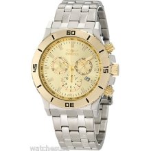 Invicta Men's 10468 Specialty Chronograph Gold Dial Stainless Steel Quartz Watch