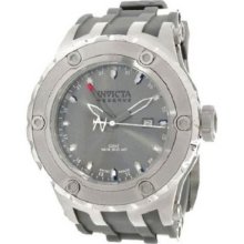 Invicta Men's 1398 Specialty Reserve Grey Rubber Strap GMT Watch