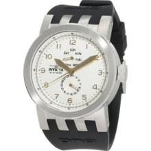 Invicta Mens Dna Vintage Series White Dial Black Polyurethane Watch 10388