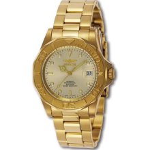 Invicta Mens Pro Diver Automatic Gold Tone Stainless Steel Bracelet Watch