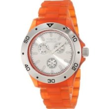 Invicta Men's Silver Dial Dark Orange Transparent Plastic Watch 1665