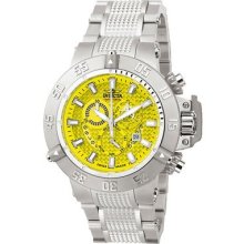 Invicta Mens Subaqua Noma Iii Swiss Made Chronograph Yellow Watch W/ 4 Bands