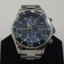 Invicta Reserve Men's Pro Diver Swiss Valjoux 7750 Chrono Brac 1066 Blue Dial