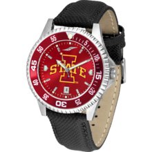 Iowa State Cyclones Competitor AnoChrome Men's Watch with Nylon/Leather Band and Colored Bezel