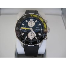 Iwc Aquatimer Chronograph Black & Yellow On Rubber Strap 44 Mm Iw376702