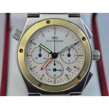 Iwc Ingenieur Chronograph With Alarm, 18k/ss, White Dial, Ref 3805, Excellent