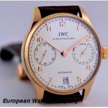 Iwc Portuguese 7 Day Automatic Iw500113 5001-13 500113 18k Red Gold Box + Papers