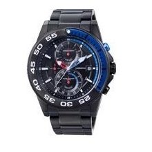 J Springs Mens Chronograph Stainless Watch - Black Bracelet - Black Dial - JSPBFD066