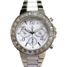 Jaclyn Smith Ladies Silver Bracelet Watch with stones - ADVANCE WATCH