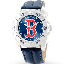 Jared Menâ€™s MLB Watch Boston Red Sox Stainless Steel/Leather- Men's Watches