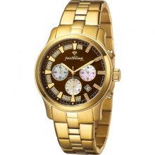 JBW Just Bling Iced Out Women's JB-6217-G Gold-Tone Chronograph Diamond Watch