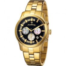 JBW Just Bling Iced Out Women's JB-6217-F Gold-Tone Chronograph Diamond Watch