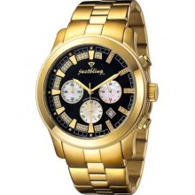 JBW Just Bling Iced Out Men's JB-6218-F Classic Gold-Tone Chronograph Diamond Watch