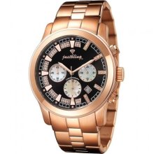 JBW Just Bling Iced Out Men's JB-6218-I Classic Rose-Gold Tone Chronograph Diamond Watch