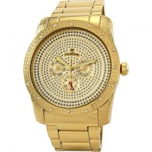 JBW Just Bling Iced Out Men's JB-8174-C Rock Star Gold-Tone Multi-Function Diamond Watch