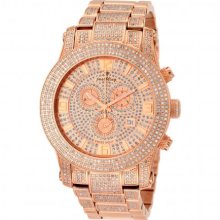 JBW Just Bling Iced Out Men's JB-6235-C Lynx Six Carat Diamond Mother-Of-Pearl 18K Rose-Gold Plated Stainless Steel Watch