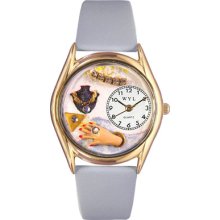 Jewelry Lover Italian Leather Band And Goldtone Watch C1010008 Colorful Face