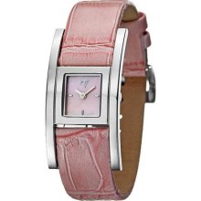 Joy Women's Cuadrods Pink Leather Watch