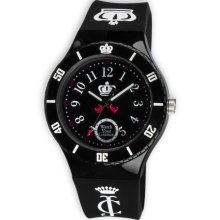 Juicy Couture Women Watch Taylor Black White Rubber Jelly W/box 1900824