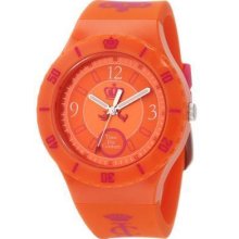 Juicy Couture Womens Girls Orange Taylor Jelly Strap Analog Watch 1900852