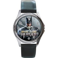 Justice League Unisex Silver-Tone Round Metal Watch 19